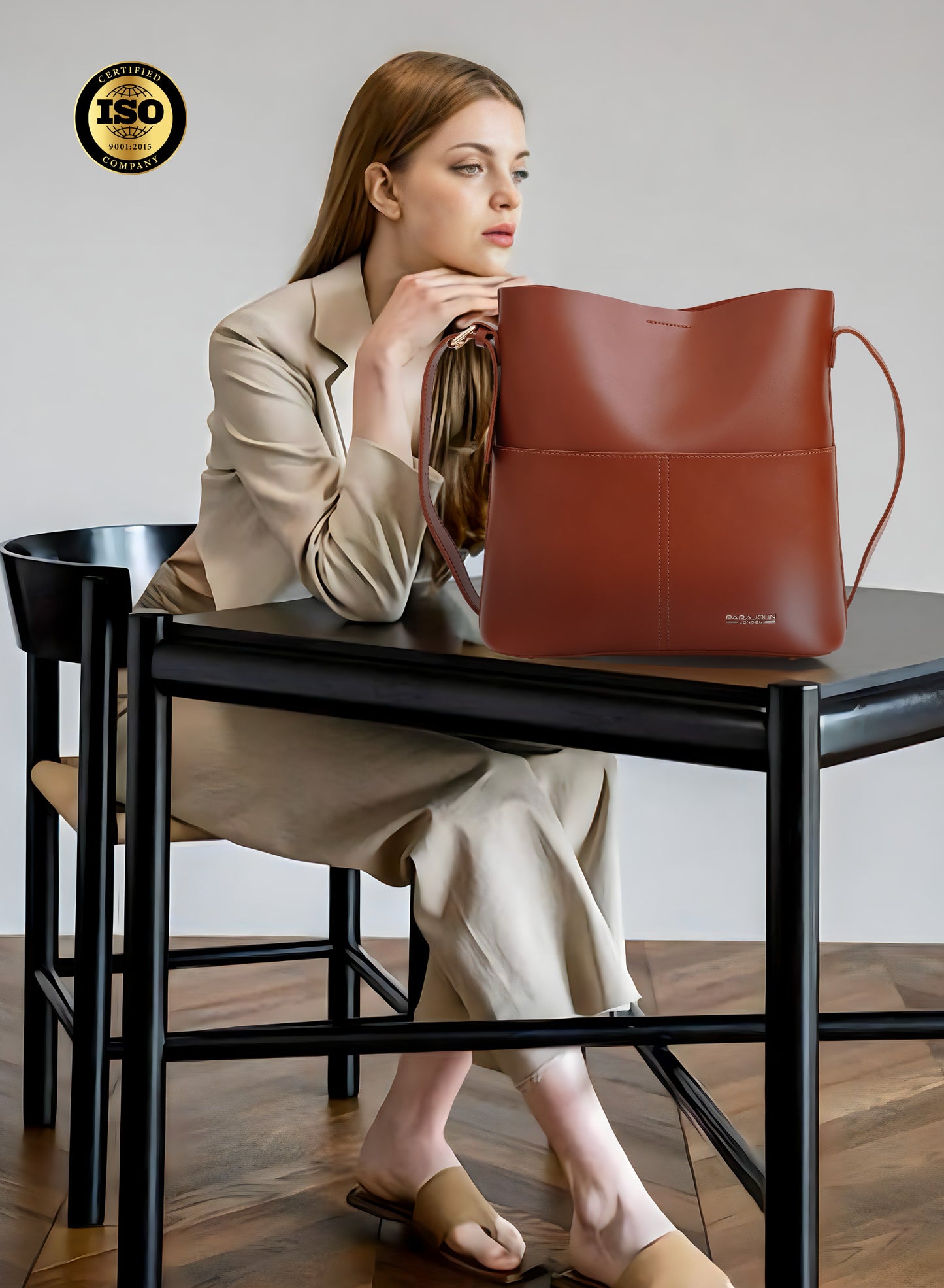 Parajohn London Ladies Celeste Noir PU Shoulder bag| Women’s Elegant Everyday Bag with Luxurious Leather-Finish Design