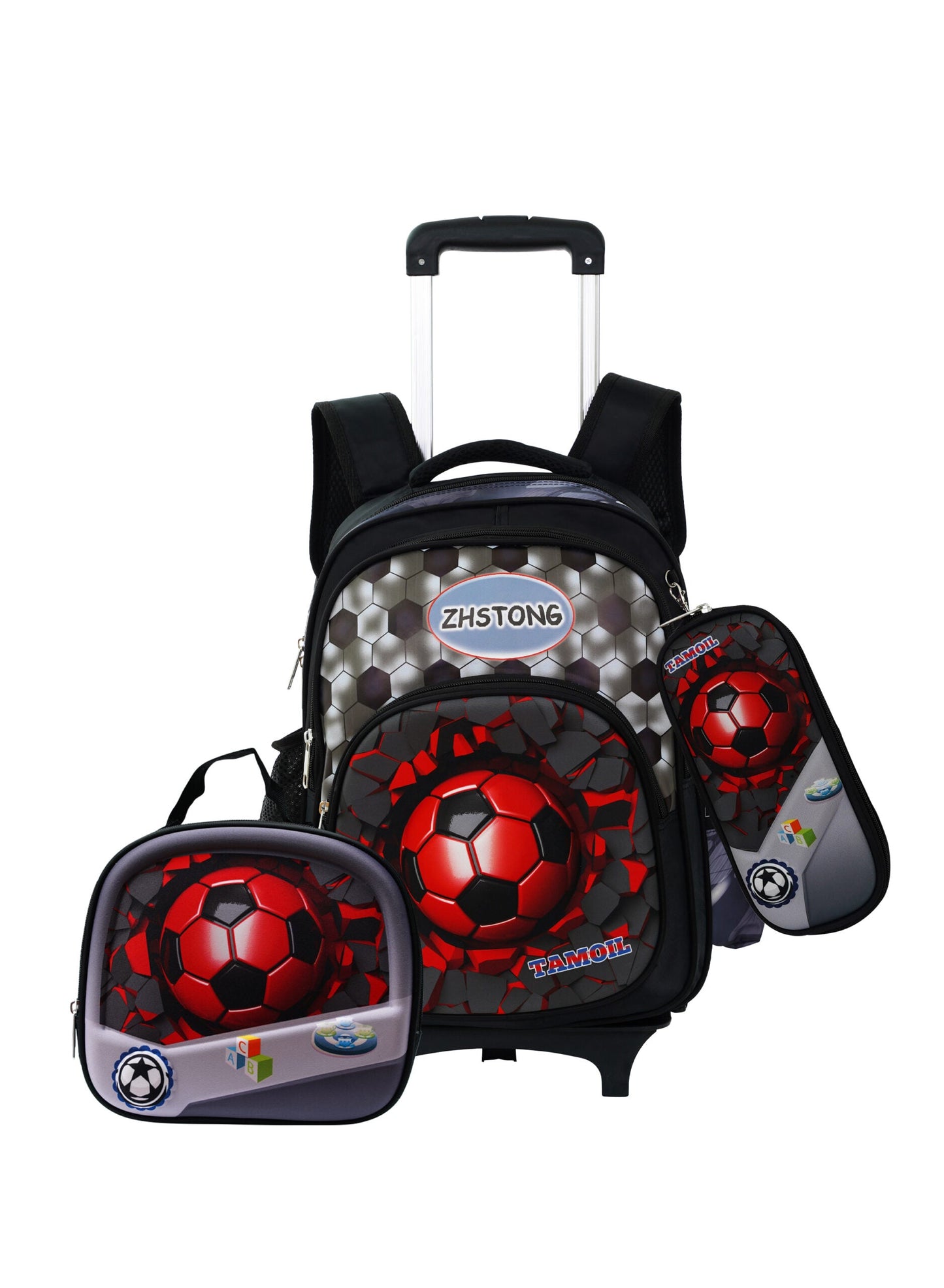 Versatile 3-Piece School Bag Set: Backpack with Trolley, Lunch Box, and Pencil Case PARA JOHN