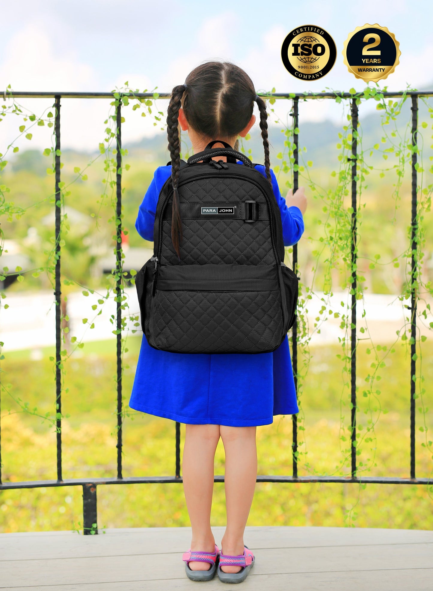 Para john LumiPack 18 inches Quilted School Backpack – 28L Capacity, Stylish & Durable with Multiple Compartments PARAJOHN UAE