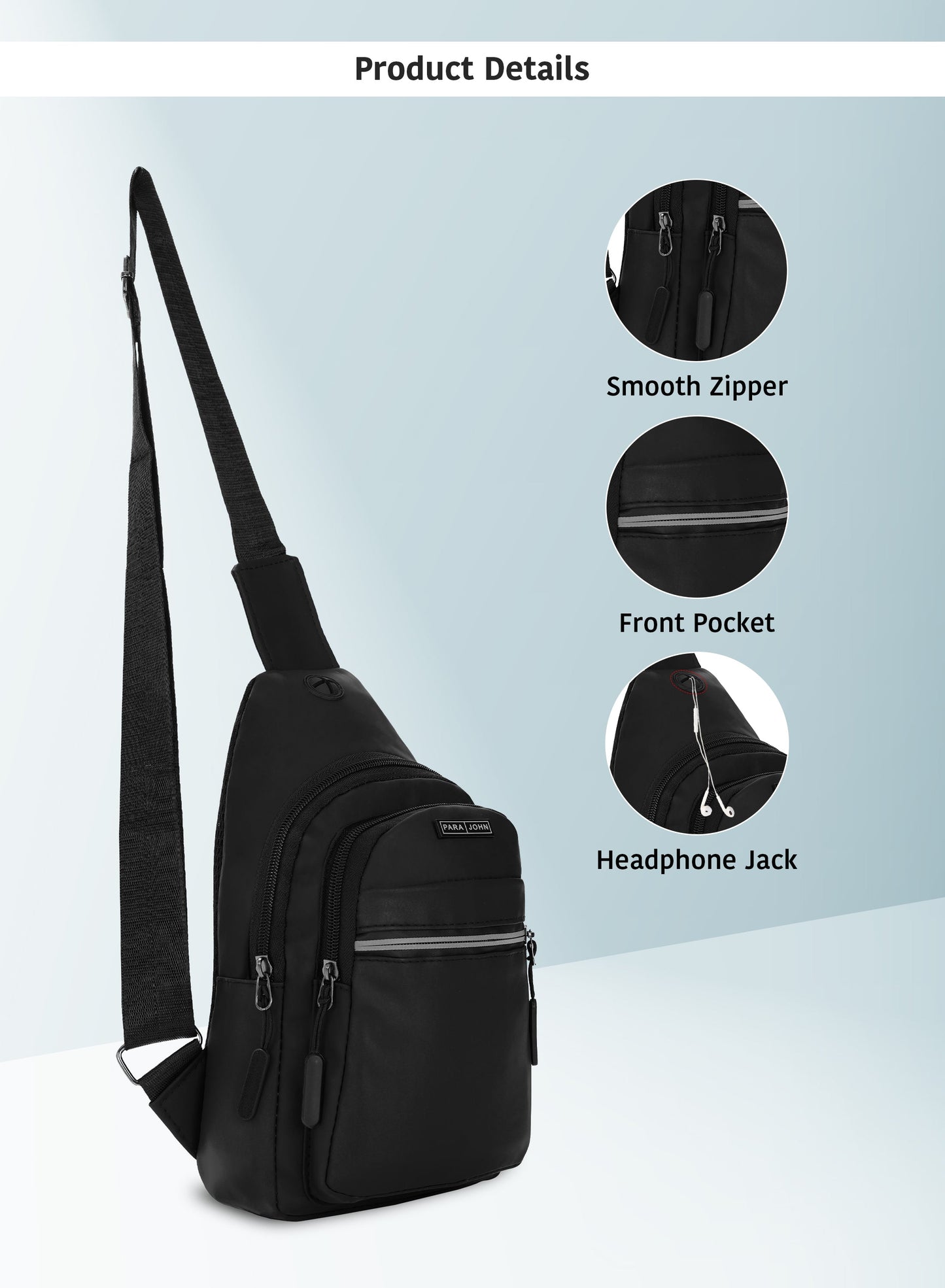 Parajohn Urban Essentials Carry-On Sling Bag – Lightweight Everyday Crossbody Travel Bag with Adjustable Strap and Secure Storage PARAJOHN UAE
