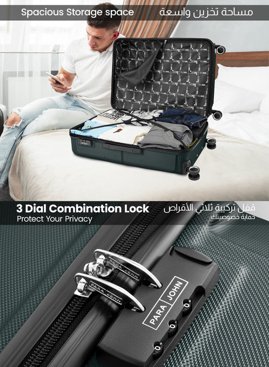 Parajohn Armorix Series Set of 2 Luggage | Lightweight Small 10KG & Large 30KG ABS 8 Wheels Trolley Hardsided Travel Suitcase PARAJOHN UAE
