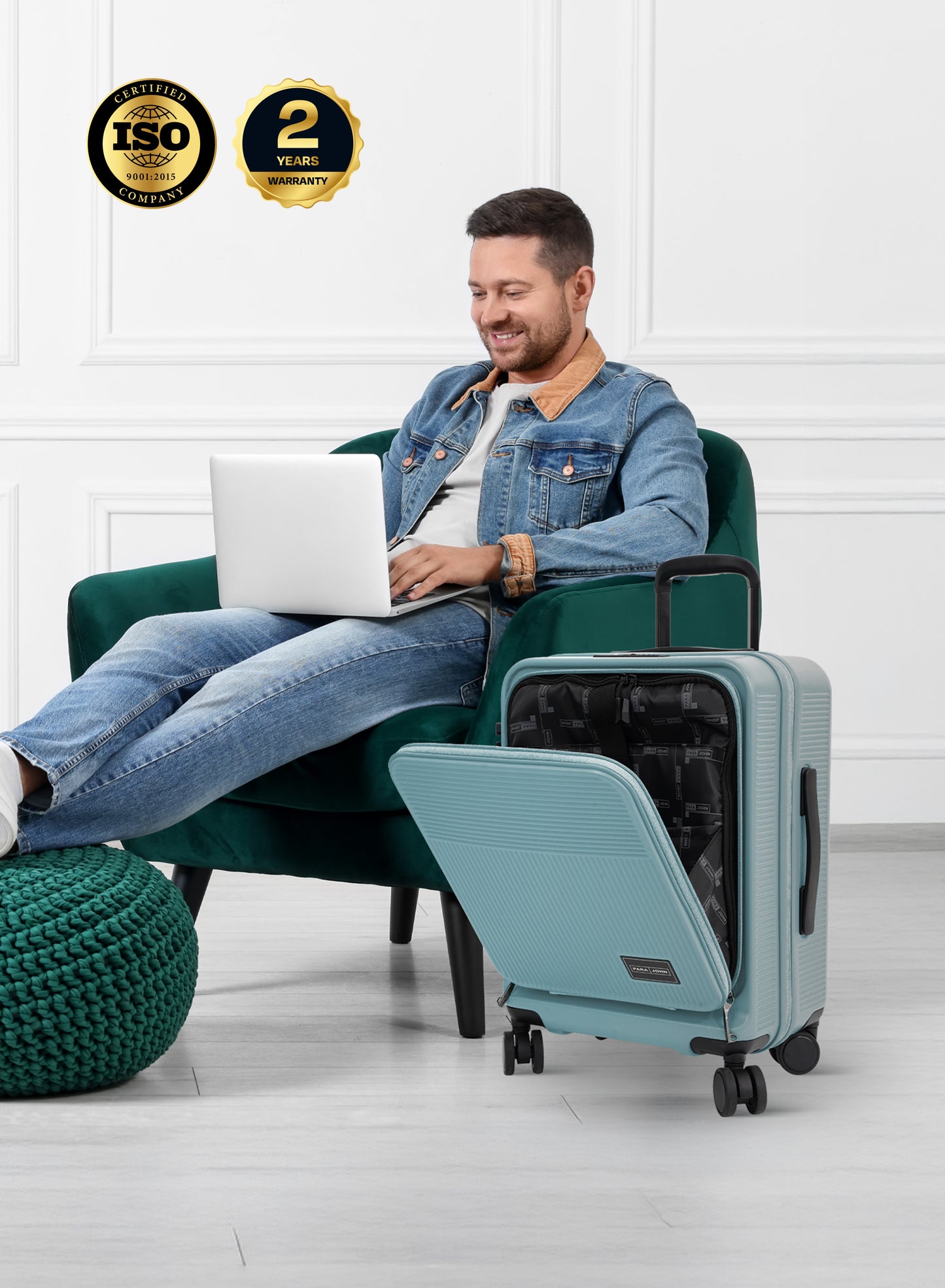 Parajohn FRONTARA Series Set of 2 Front Open ABS + Polycarbonate 20KG+30KG Premium Luggage Set