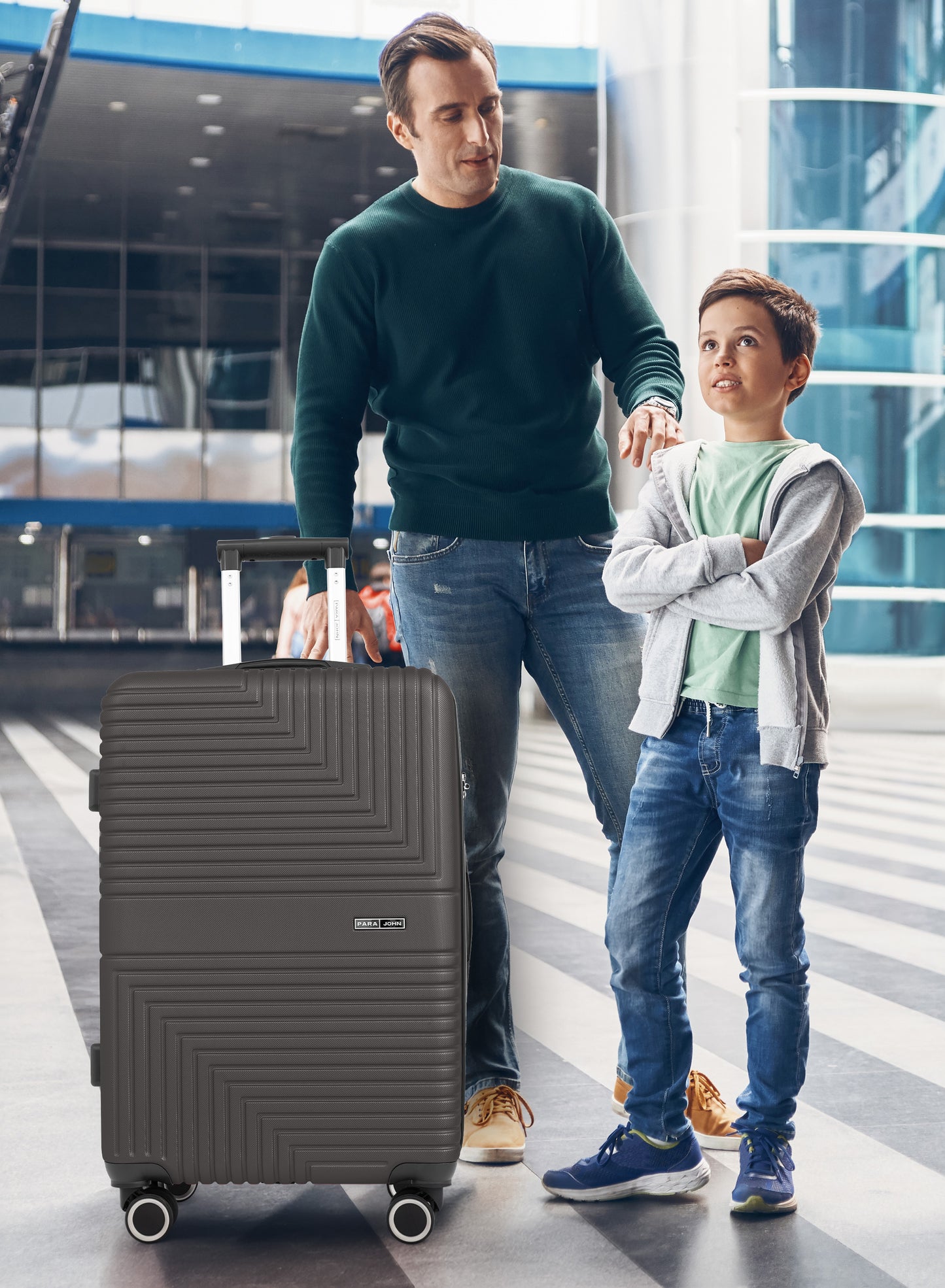 Parajohn Geoflex 3 Piece Lightweight ABS 20, 24 & 28 inches 8 Wheels Luggage Set + Free Backpack