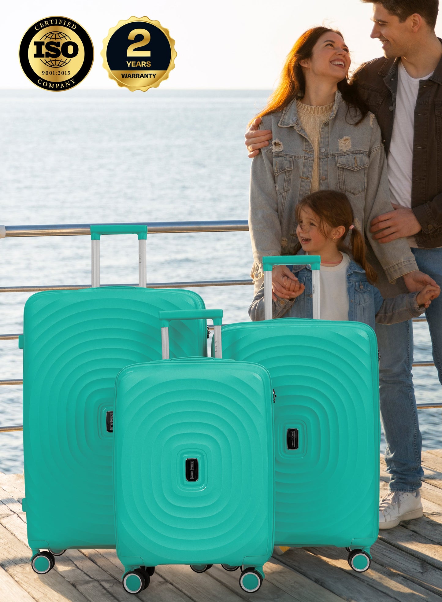 Parajohn Tripulse Series 3 Piece Lightweight Luggage Set | Small 10KG, Medium 20KG & Large 30KG ABS 8 Wheels Luggage PARAJOHN UAE
