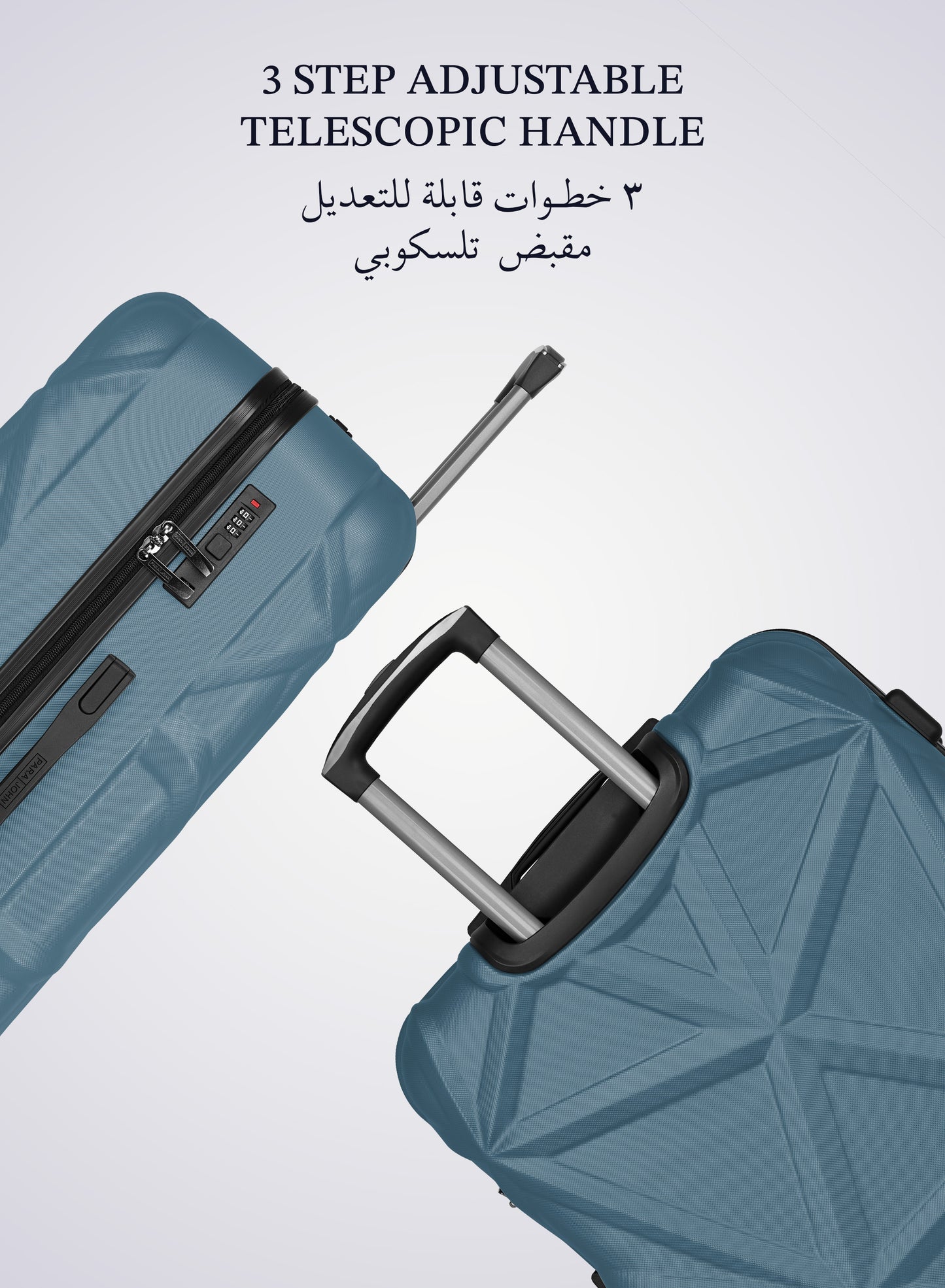 Para John PJTR3126 3-Piece 100% PC Luggage Set Lightweight 20" (10KG), 24" (20KG) & 28" (30KG) 8 Wheels 360^Spinner Hardsided Travel Suitcase