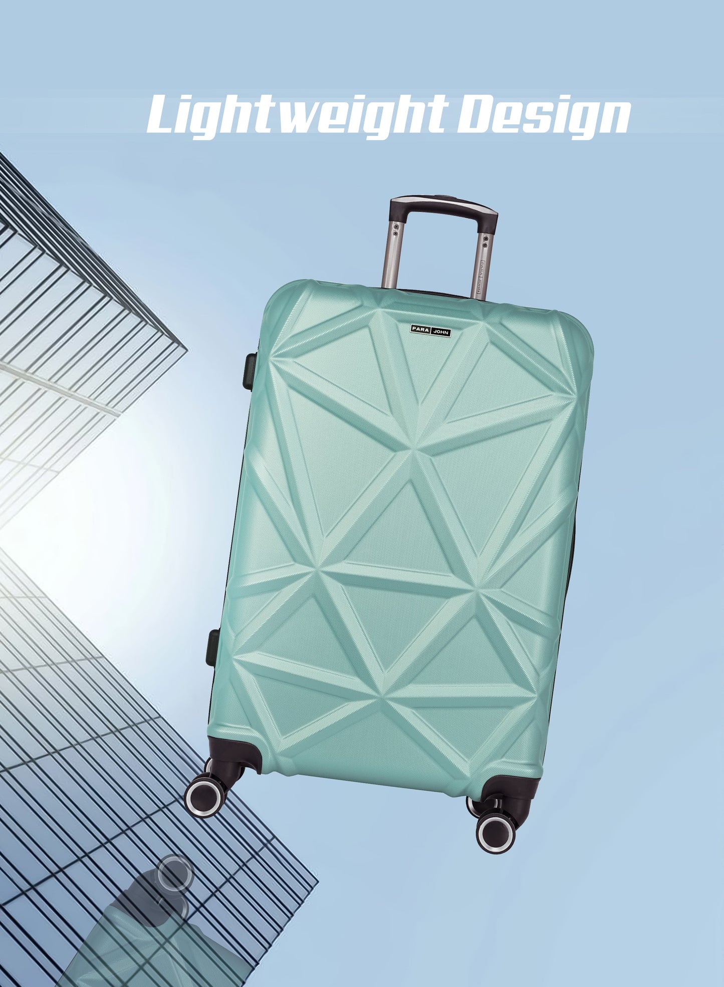 Parajohn Matrix 19” Cabin Size Premium ABS Hard-Side Luggage Trolley Lightweight Durable Travel Suitcase with 8 Wheels