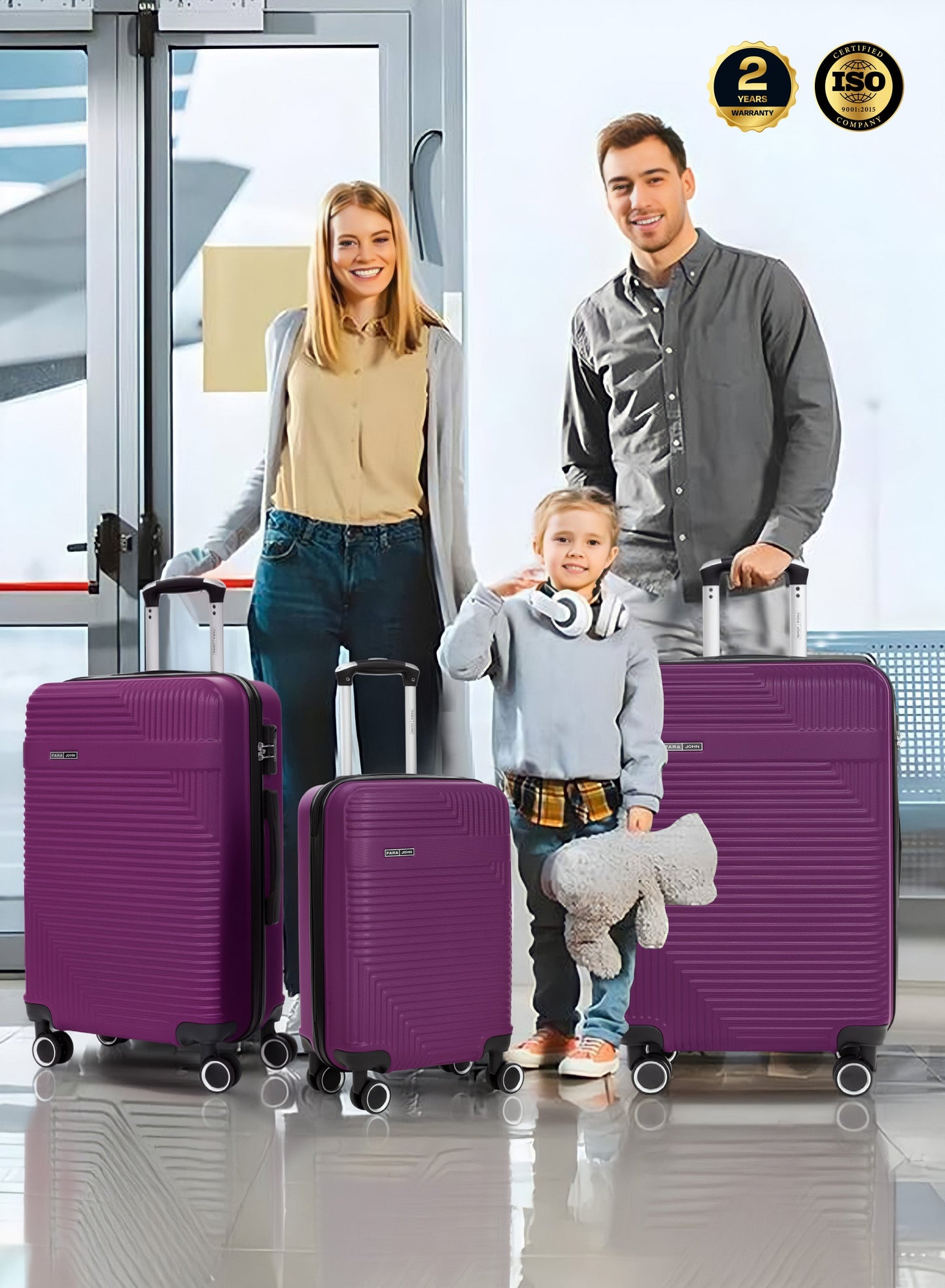 Parajohn Bravo 3-Piece Luggage Set | ABS Hardside, 8 Wheels PARAJOHN UAE