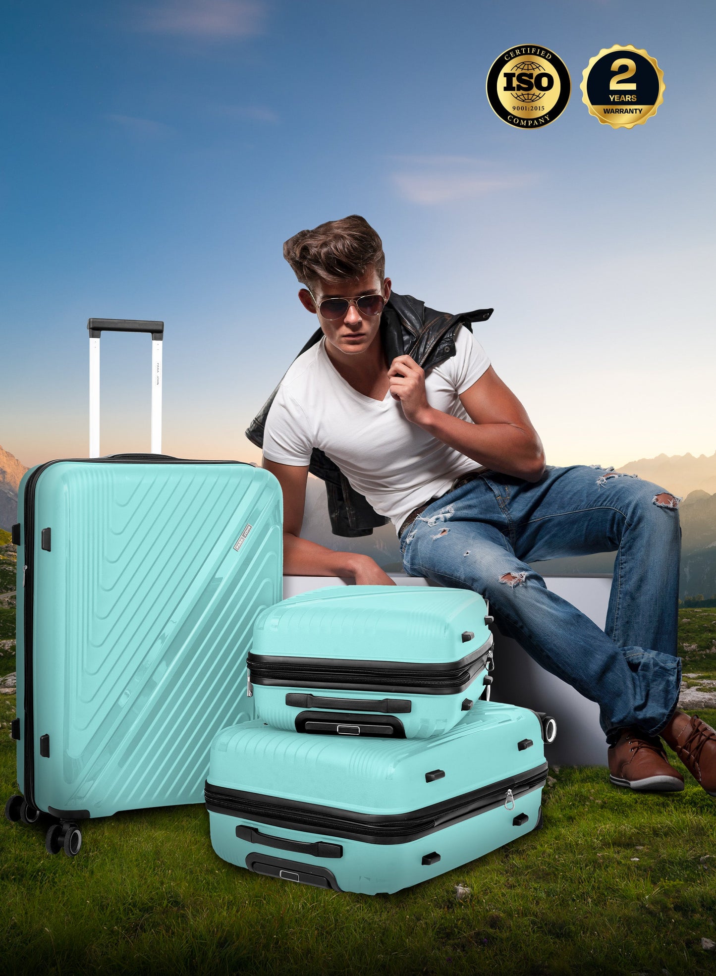 Parajohn WYNG Series 3-Piece Expandable Polypropylene Luggage Set Lightweight Durable Travel Suitcases with Smooth 360° Spinner Wheels Small Medium Large PARAJOHN UAE