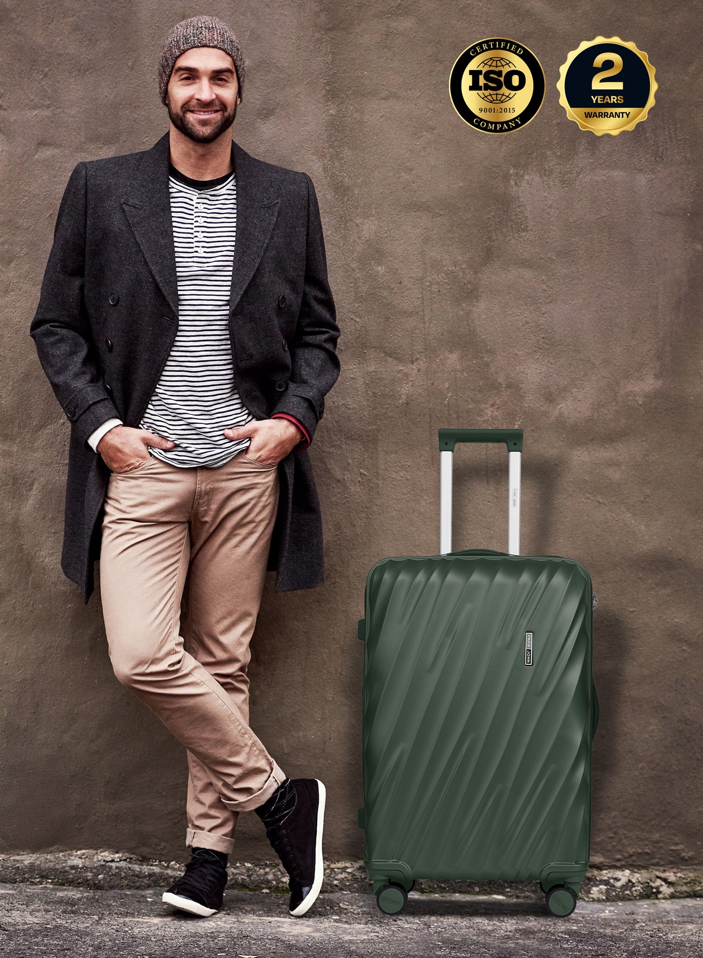 Carrock 3-Piece Fine ABS Hardside Spinner Luggage Trolley Set