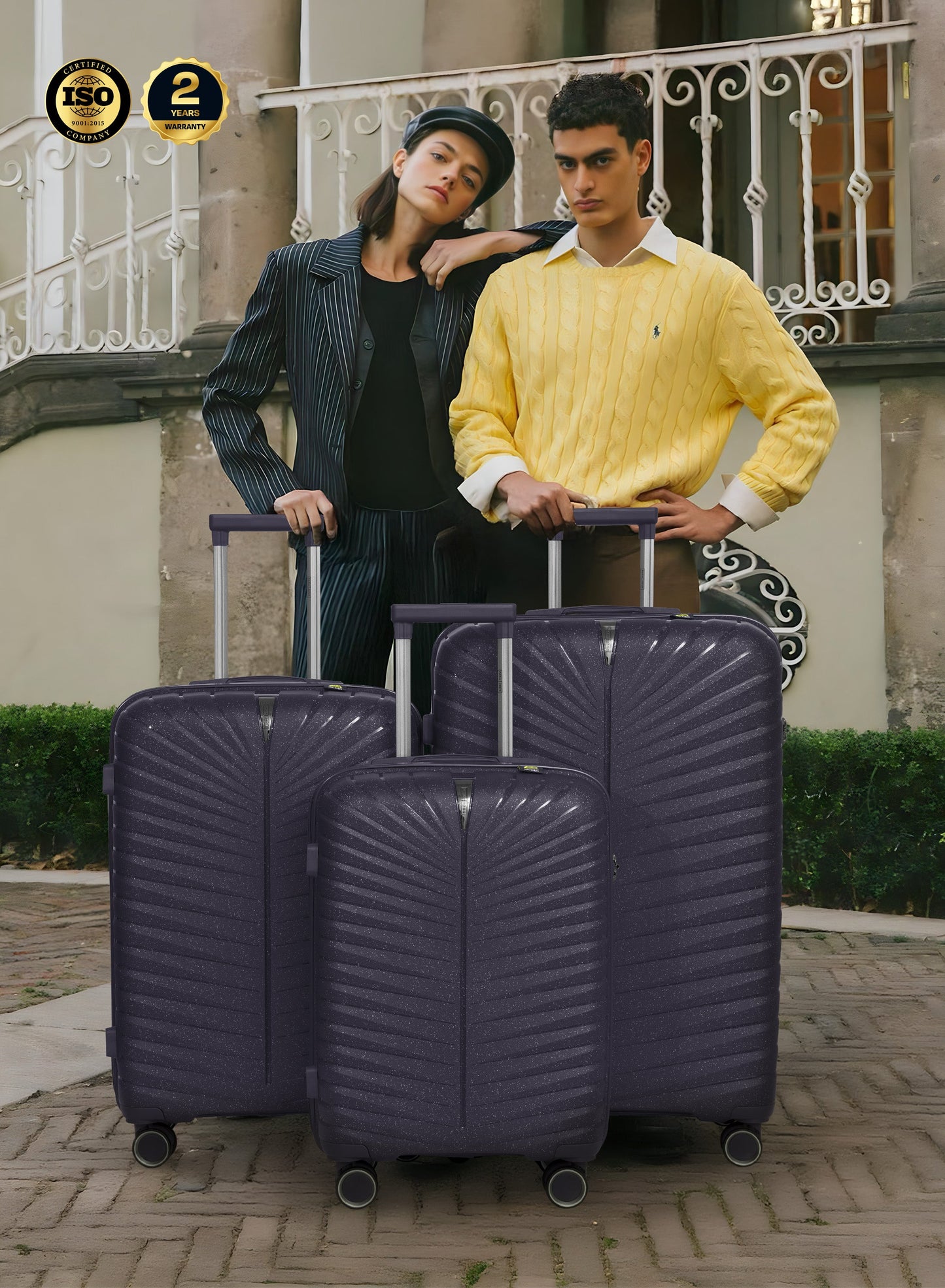 Parajohn Skyridge 3-Piece Anti Theft PP Luggage Set Lightweight Small 10KG, Medium 20KG & Large 30KG ABS 8 Wheels Trolley Hardsided Travel Suitcase PARAJOHN UAE