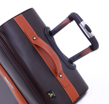 مجموعة حقائب سفر فاخرة من الجلد الصناعي من بافالوس مكونة من 3 قطع