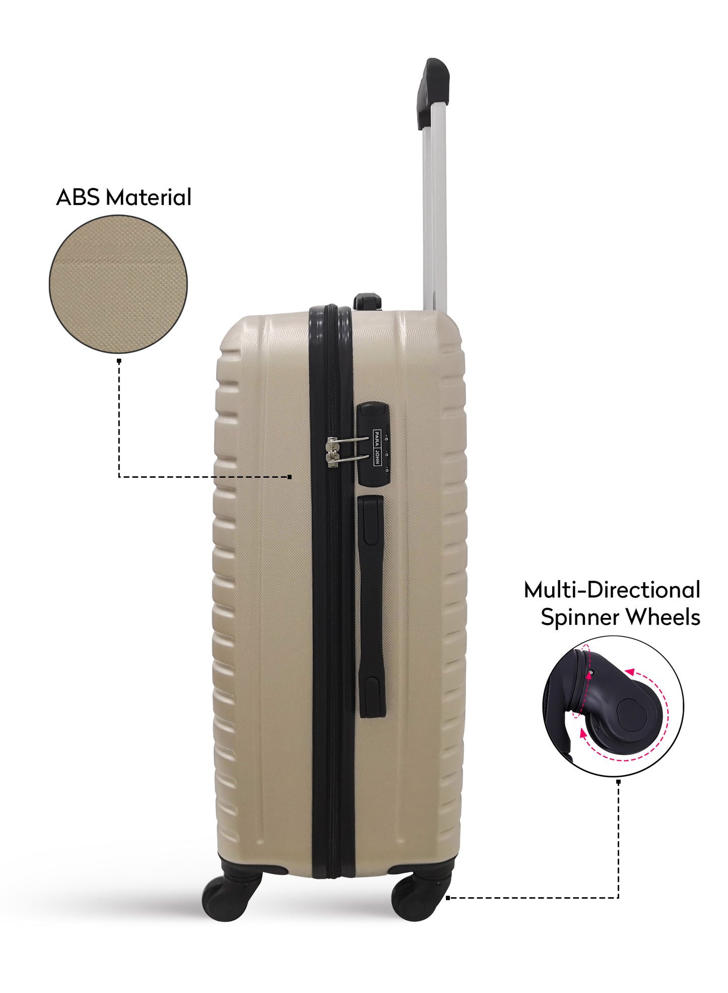 Circles 3-Piece ABS Hardside Spinner Luggage Trolley Set