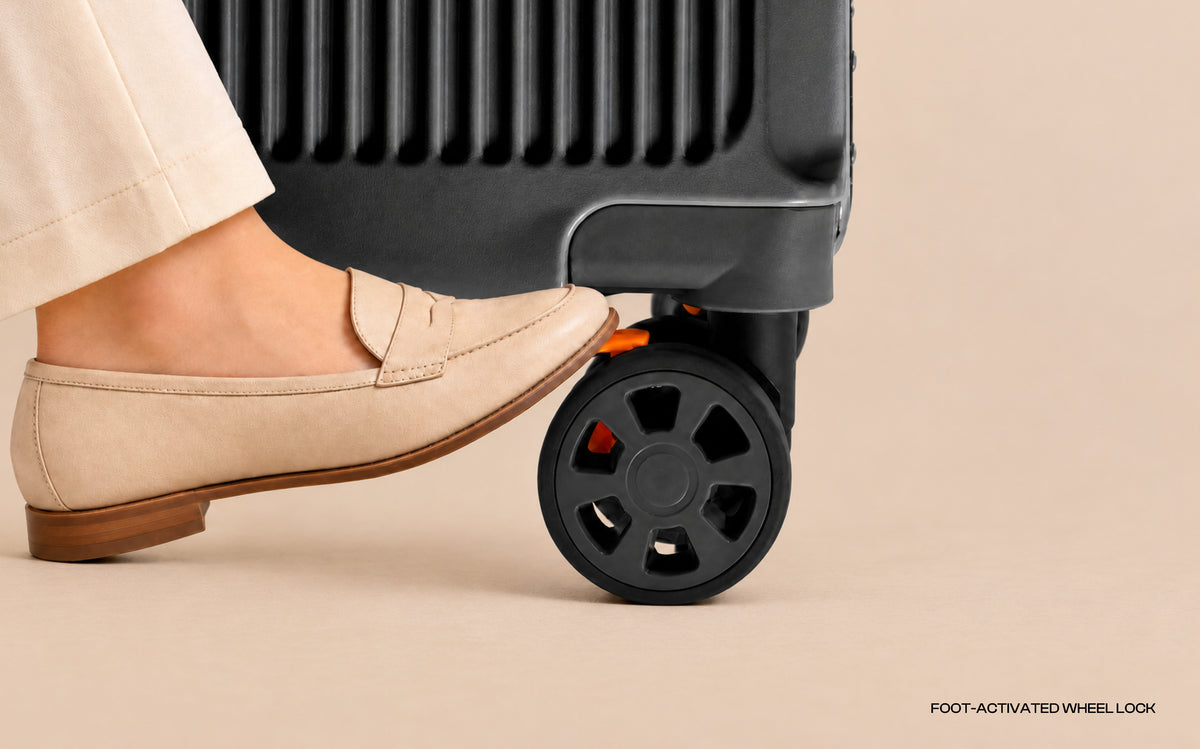 Foot-activated wheel lock