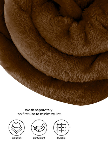Single Flannel Fleece Blanket 160 × 220 cm – Luxury Soft Solid Single Ply Blanket, Premium Anti-Pill Polyester, Lightweight & Cozy by Parajohn
