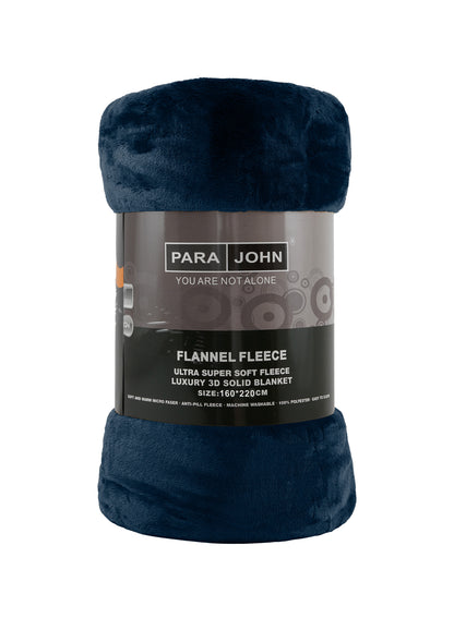 Single Flannel Fleece Blanket 160 × 220 cm – Luxury Soft Solid Single Ply Blanket, Premium Anti-Pill Polyester, Lightweight & Cozy by Parajohn