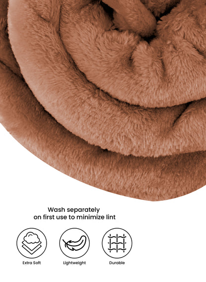 Single Flannel Fleece Blanket 160 × 220 cm – Luxury Soft Solid Single Ply Blanket, Premium Anti-Pill Polyester, Lightweight & Cozy by Parajohn