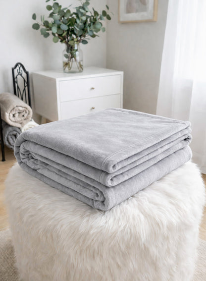Parry Life Double Solid Flannel Fleece Blanket – Ultra Soft Polyester, Machine Washable, Double Bed Size  PARAJOHN UAE
