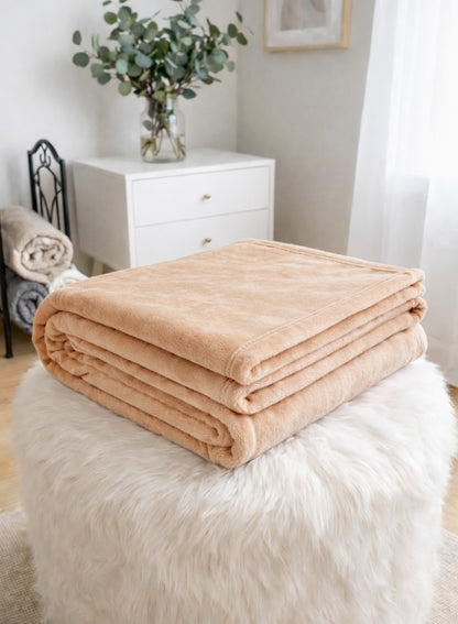 Parry Life Double Solid Flannel Fleece Blanket – Ultra Soft Polyester, Machine Washable, Double Bed Size  PARAJOHN UAE