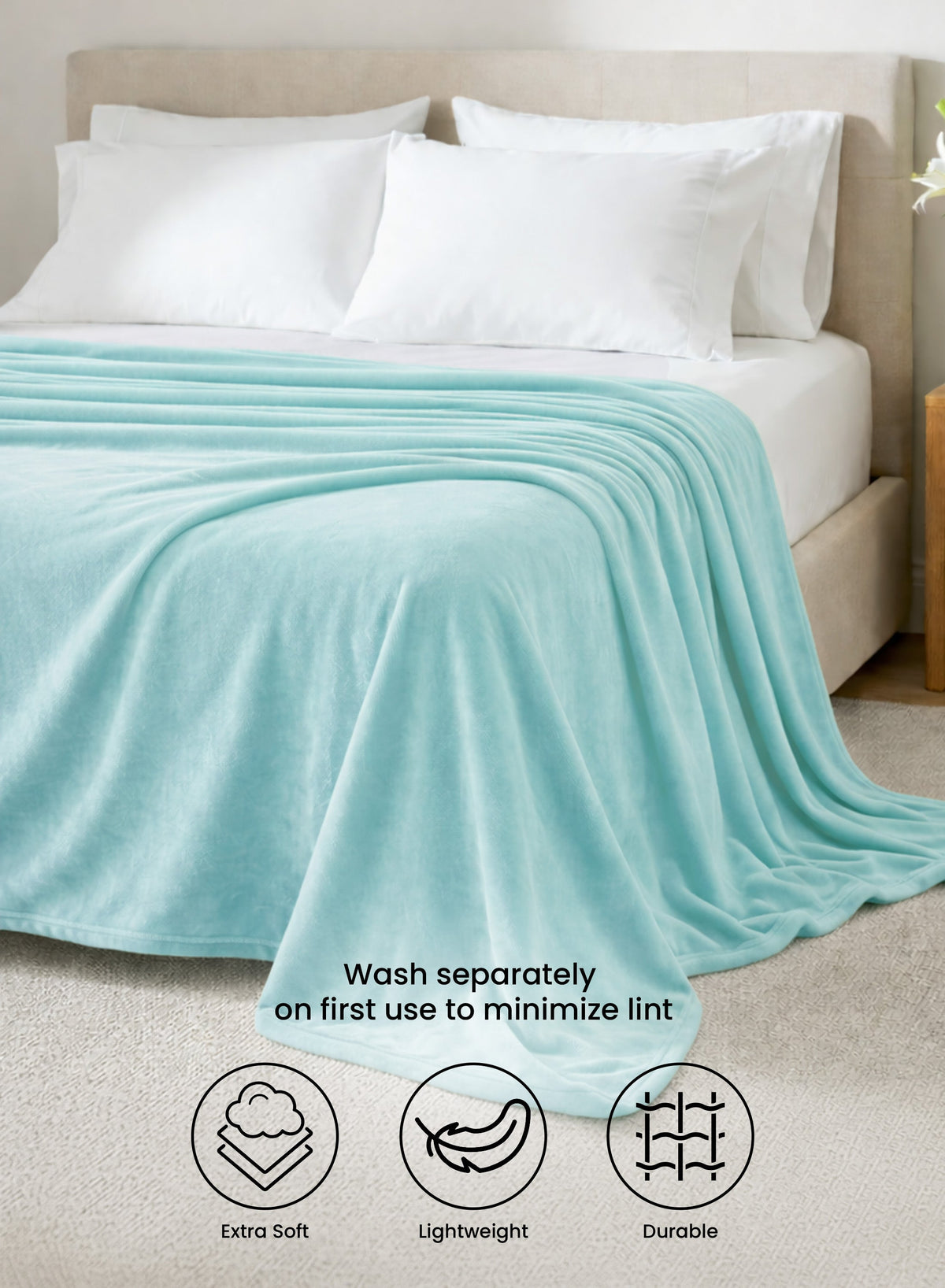 Parry Life Double Solid Flannel Fleece Blanket – Ultra Soft Polyester, Machine Washable, Double Bed Size  PARAJOHN UAE