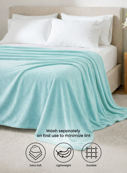 Parry Life Double Solid Flannel Fleece Blanket – Ultra Soft Polyester, Machine Washable, Double Bed Size  PARAJOHN UAE