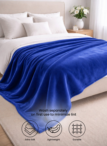 Parry Life Double Solid Flannel Fleece Blanket – Ultra Soft Polyester, Machine Washable, Double Bed Size  PARAJOHN UAE