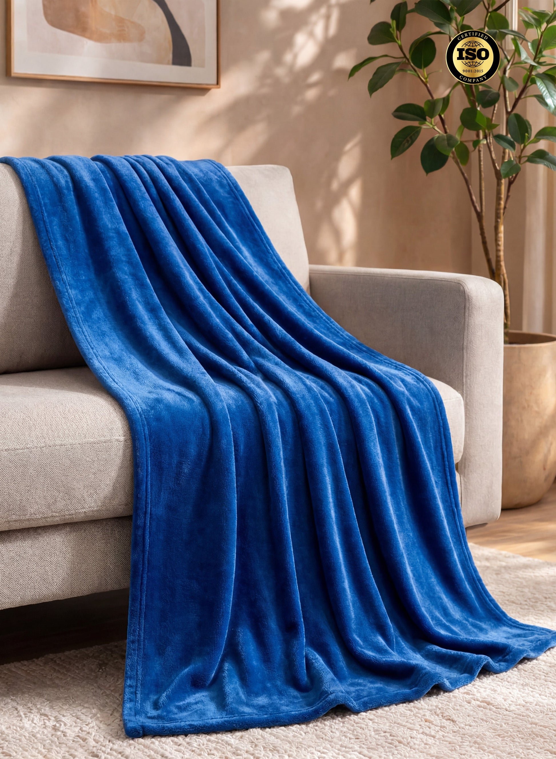 Parry Life Double Solid Flannel Fleece Blanket – Ultra Soft Polyester, Machine Washable, Double Bed Size  PARAJOHN UAE