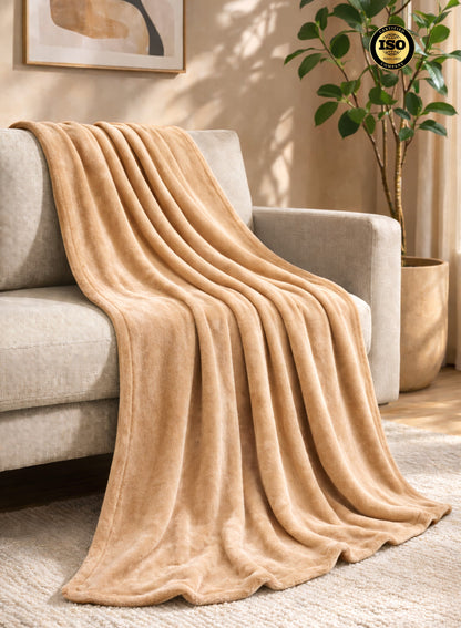 Parry Life Double Solid Flannel Fleece Blanket – Ultra Soft Polyester, Machine Washable, Double Bed Size  PARAJOHN UAE