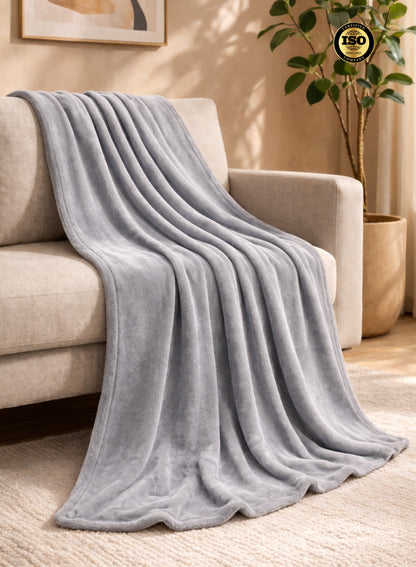 Parry Life Double Solid Flannel Fleece Blanket – Ultra Soft Polyester, Machine Washable, Double Bed Size  PARAJOHN UAE