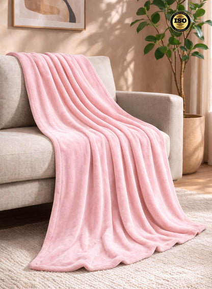 Parry Life Double Solid Flannel Fleece Blanket – Ultra Soft Polyester, Machine Washable, Double Bed Size  PARAJOHN UAE