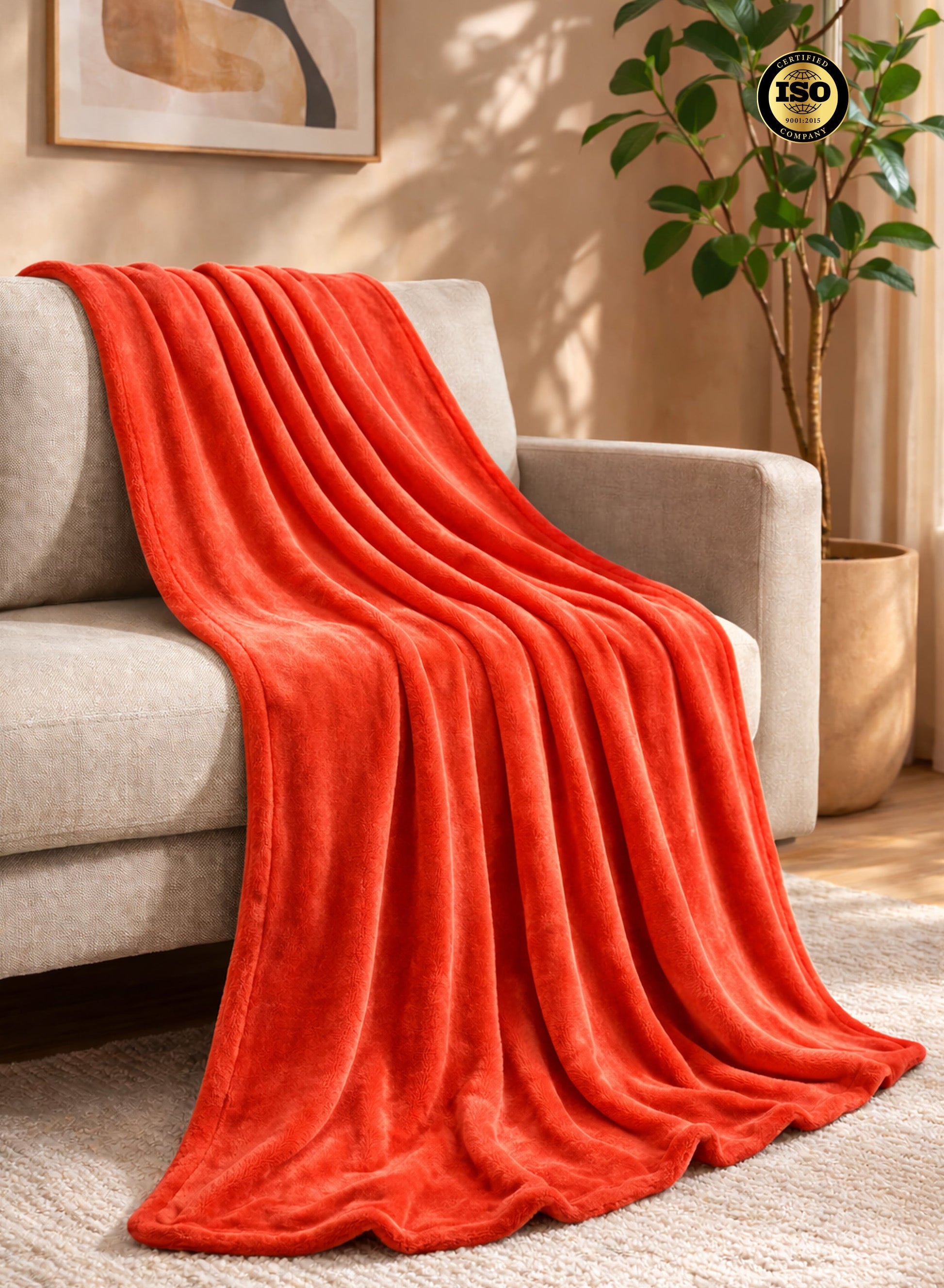 Parry Life Double Solid Flannel Fleece Blanket – Ultra Soft Polyester, Machine Washable, Double Bed Size  PARAJOHN UAE