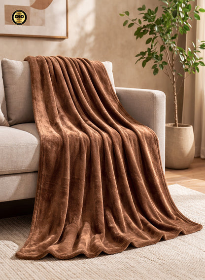 Parry Life Double Solid Flannel Fleece Blanket – Ultra Soft Polyester, Machine Washable, Double Bed Size  PARAJOHN UAE