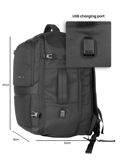Para John TravelPro 18.5 Inch Travel Backpack for Men – Durable 420D Polyester Multi-Compartment Business & Travel Backpack with Heavy-Duty Zippers  PARAJOHN UAE