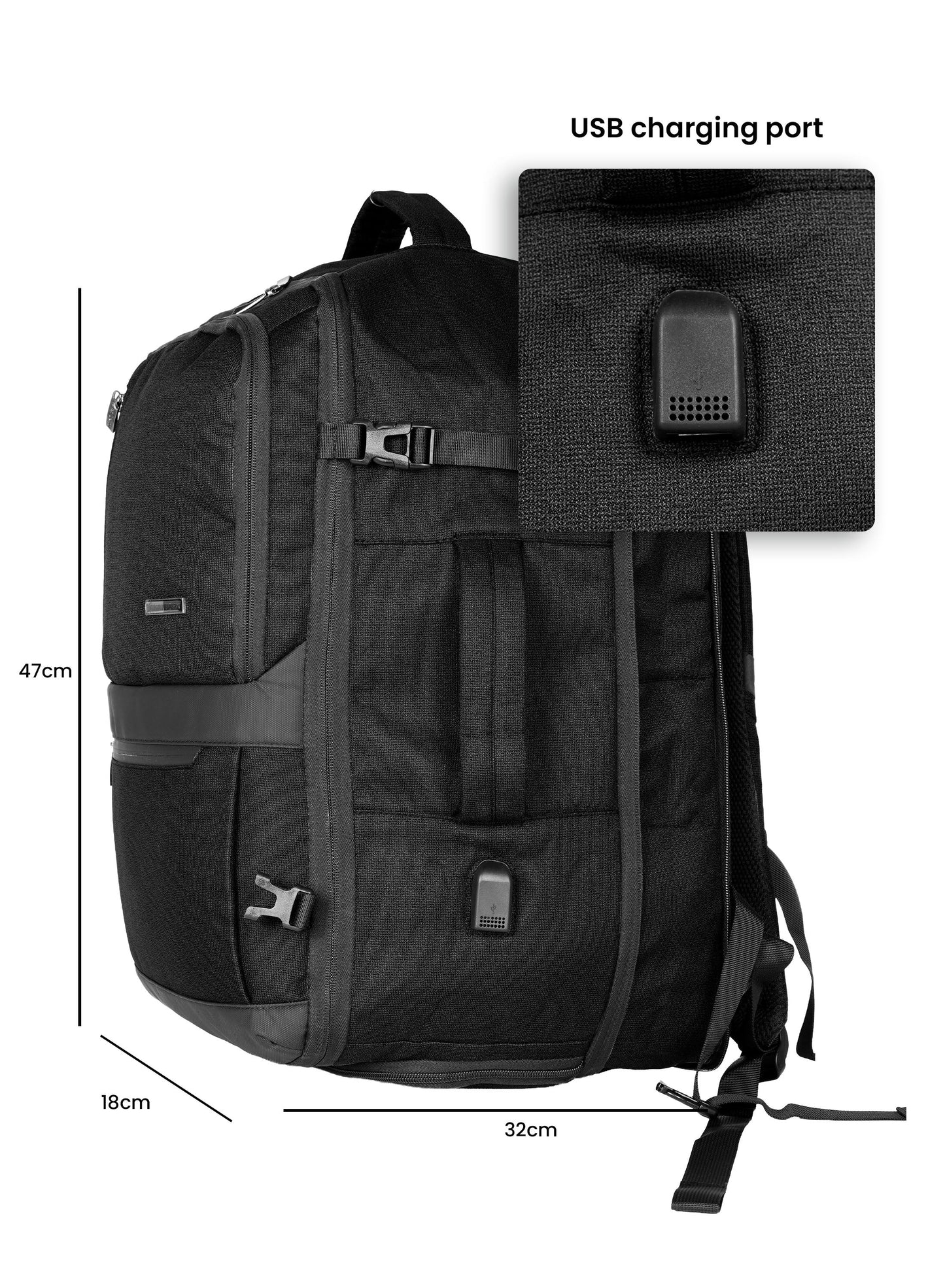 Para John TravelPro 18.5 Inch Travel Backpack for Men – Durable 420D Polyester Multi-Compartment Business & Travel Backpack with Heavy-Duty Zippers  PARAJOHN UAE