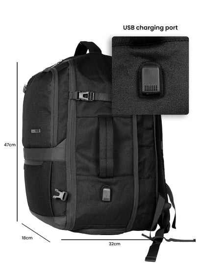 Para John TravelPro 18.5 Inch Travel Backpack for Men – Durable 420D Polyester Multi-Compartment Business & Travel Backpack with Heavy-Duty Zippers  PARAJOHN UAE