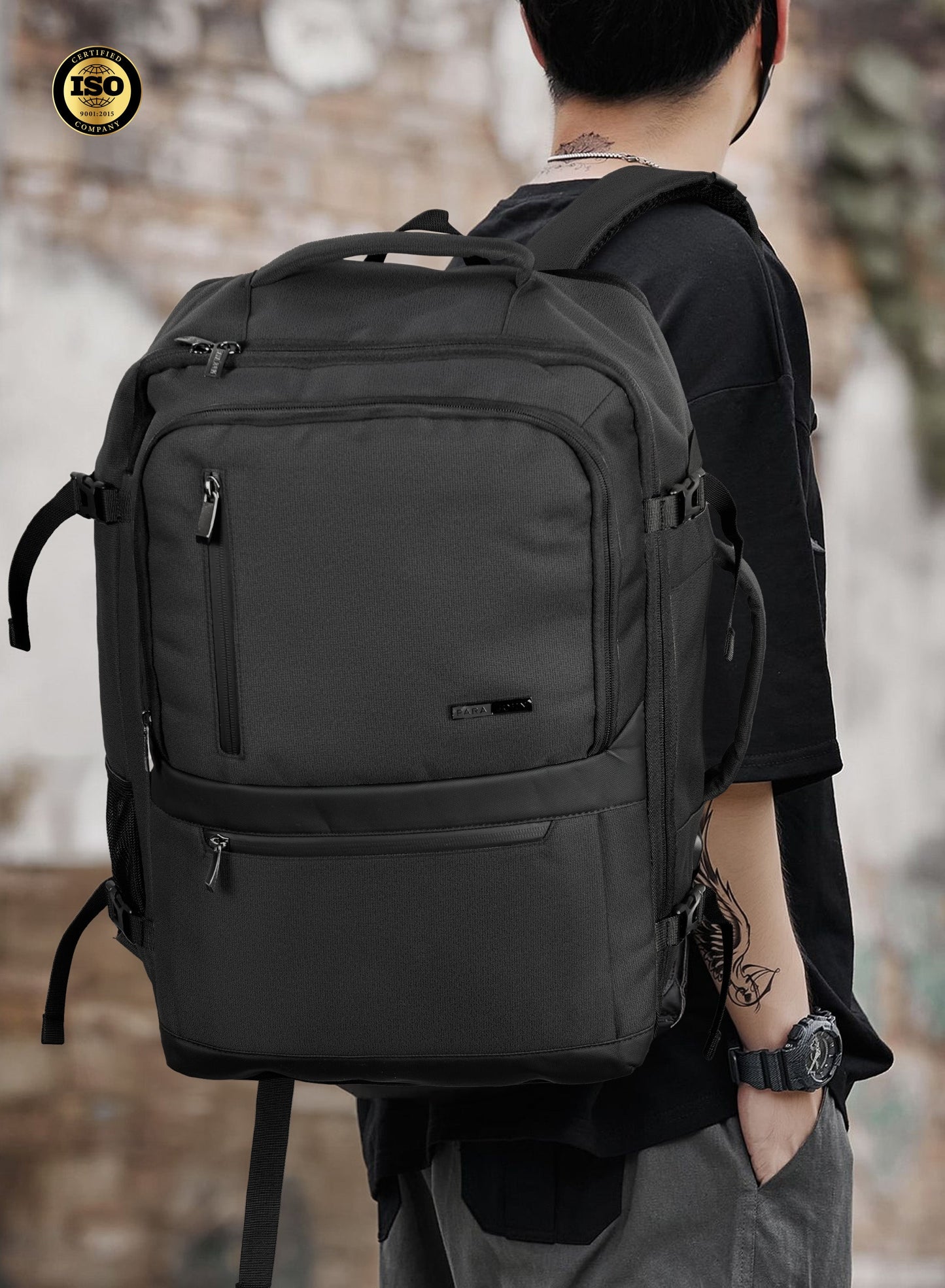 Para John TravelPro 18.5 Inch Travel Backpack for Men – Durable 420D Polyester Multi-Compartment Business & Travel Backpack with Heavy-Duty Zippers  PARAJOHN UAE