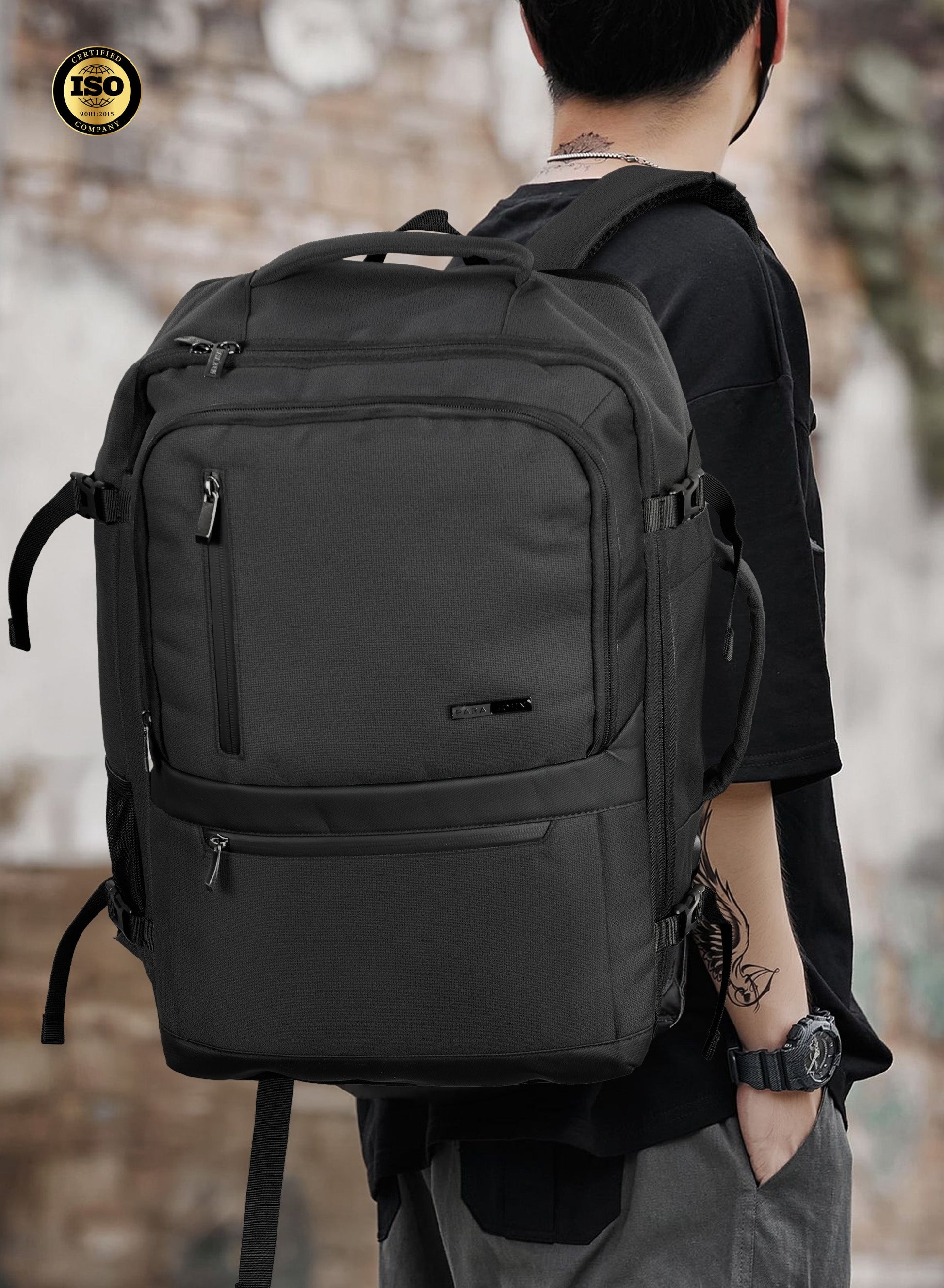 Para John TravelPro 18.5 Inch Travel Backpack for Men – Durable 420D Polyester Multi-Compartment Business & Travel Backpack with Heavy-Duty Zippers  PARAJOHN UAE
