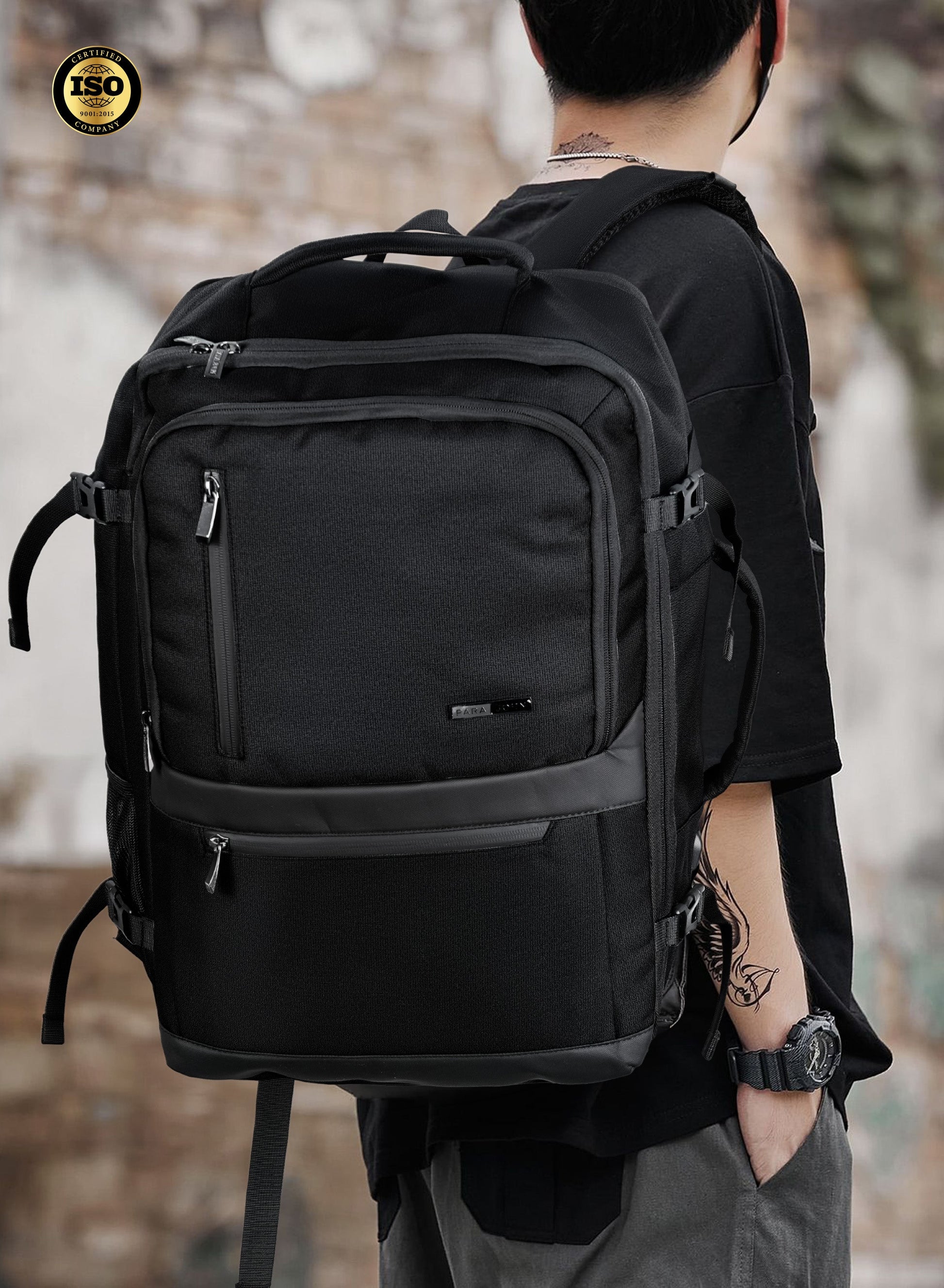Para John TravelPro 18.5 Inch Travel Backpack for Men – Durable 420D Polyester Multi-Compartment Business & Travel Backpack with Heavy-Duty Zippers  PARAJOHN UAE