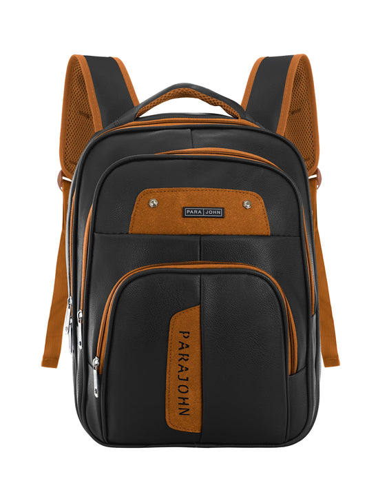 Parajohn PU Leather Backpack – 16” Stylish & Durable Multi-Compartment Laptop Bag (34x14x45 cm)  PARAJOHN UAE