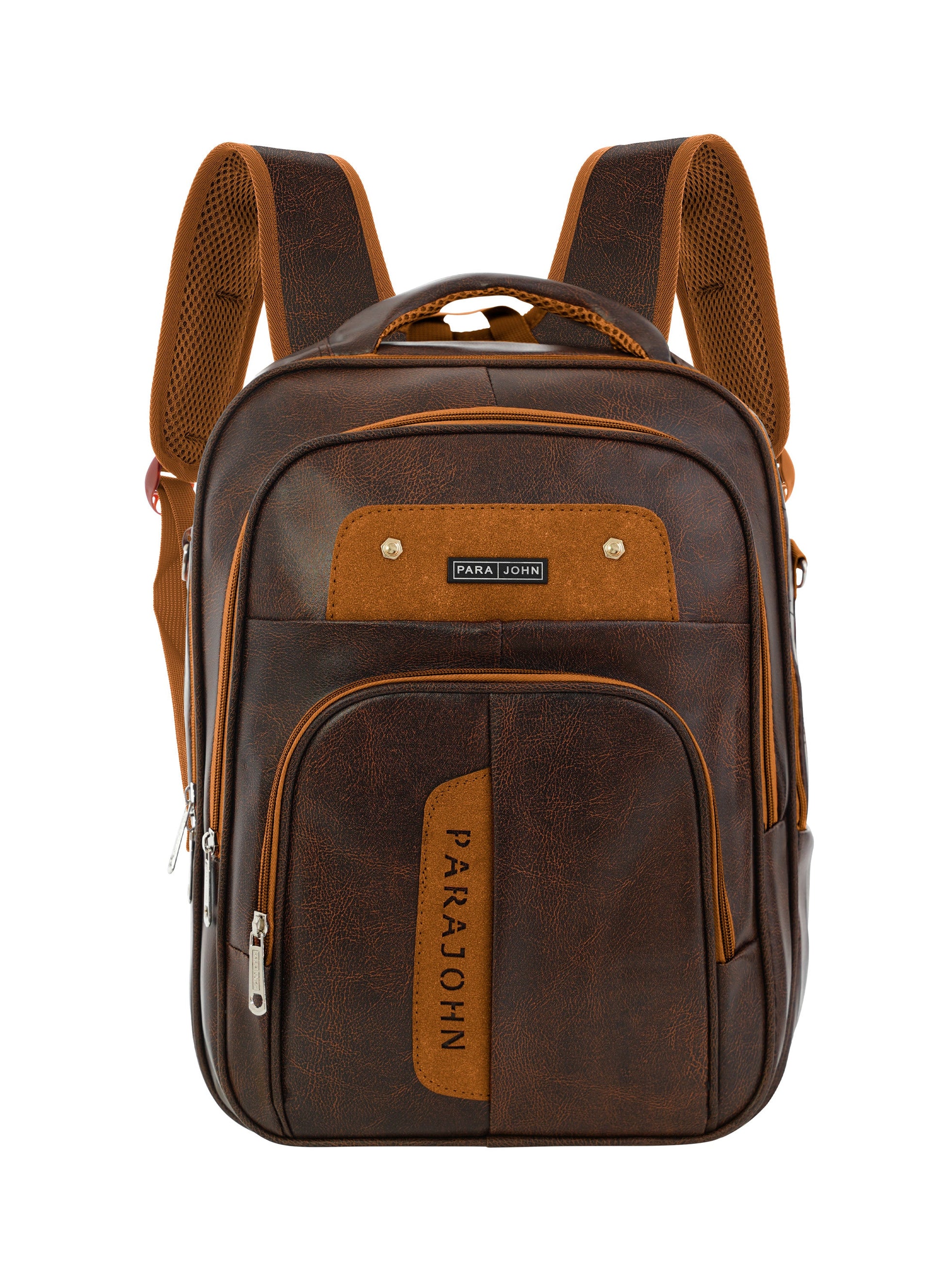 Parajohn PU Leather Backpack – 16” Stylish & Durable Multi-Compartment Laptop Bag (34x14x45 cm)  PARAJOHN UAE