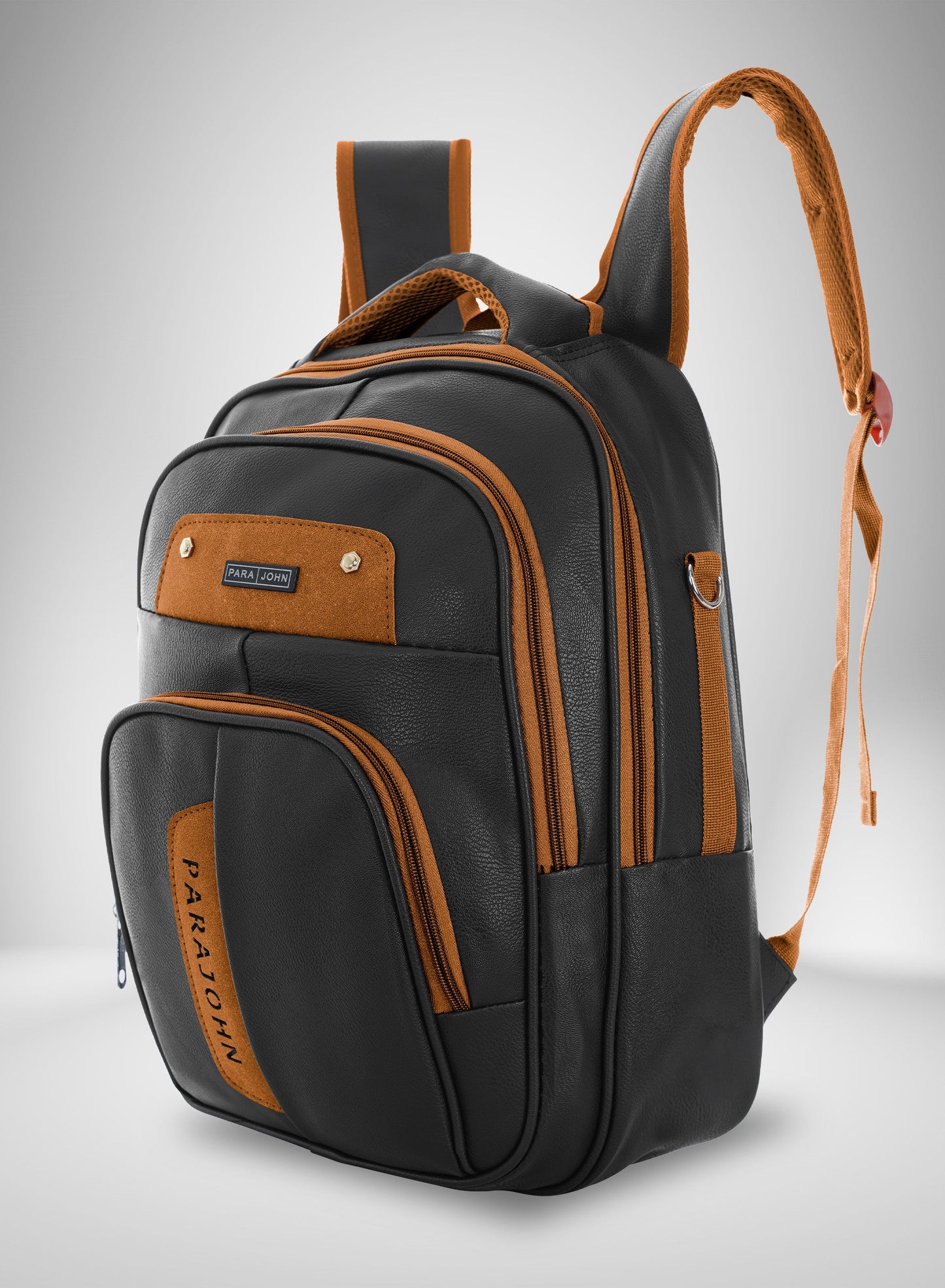 Parajohn PU Leather Backpack – 16” Stylish & Durable Multi-Compartment Laptop Bag (34x14x45 cm)  PARAJOHN UAE