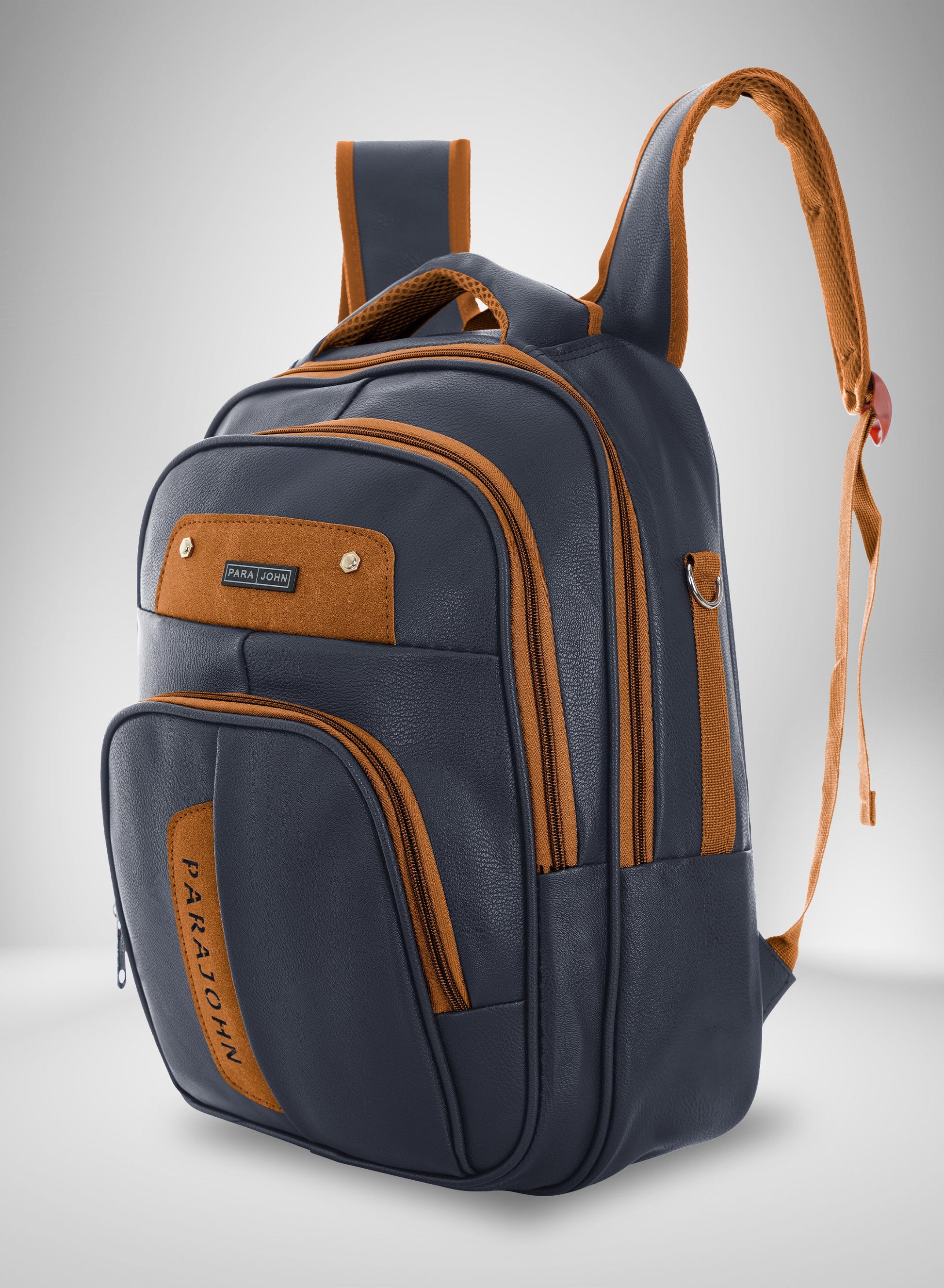 Parajohn PU Leather Backpack – 16” Stylish & Durable Multi-Compartment Laptop Bag (34x14x45 cm)  PARAJOHN UAE