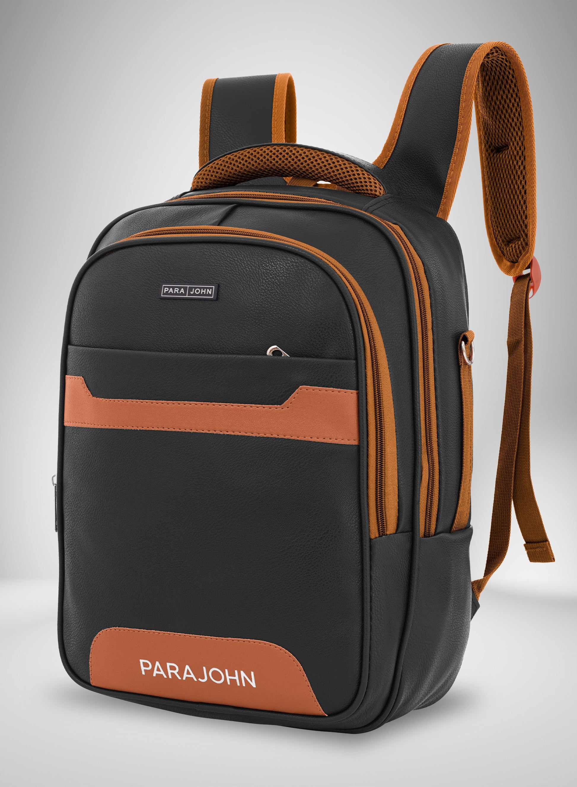 Parajohn PU Leather Backpack – 16” Stylish & Durable Multi-Compartment Laptop Bag (34x14x45 cm)  PARAJOHN UAE