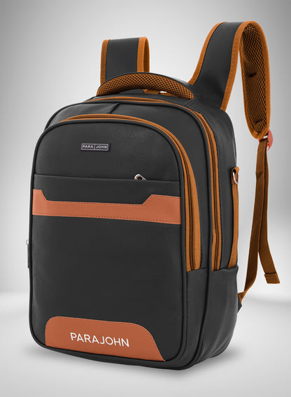 Parajohn PU Leather Backpack – 16” Stylish & Durable Multi-Compartment Laptop Bag (34x14x45 cm)  PARAJOHN UAE