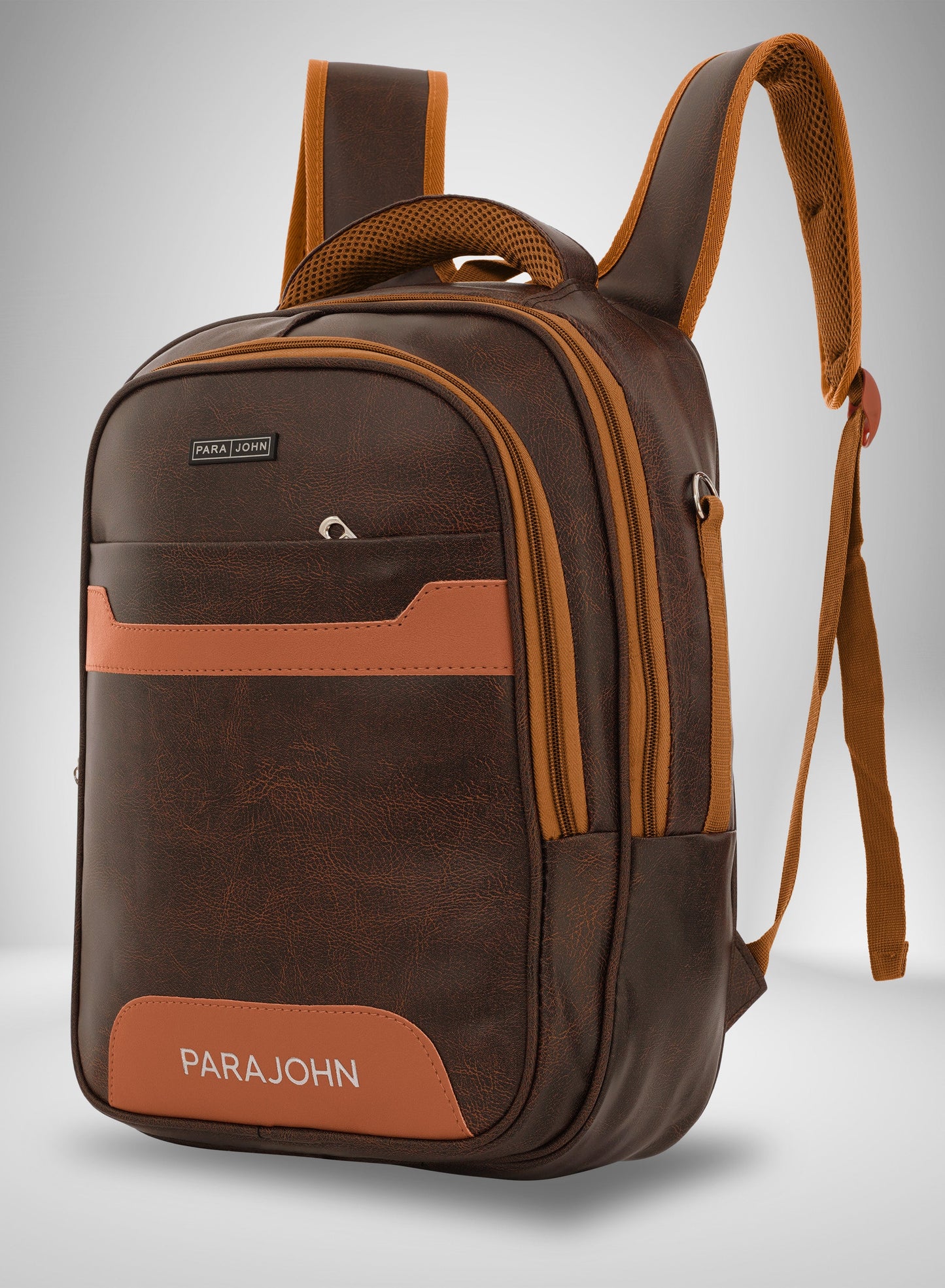 Parajohn PU Leather Backpack – 16” Stylish & Durable Multi-Compartment Laptop Bag (34x14x45 cm)  PARAJOHN UAE