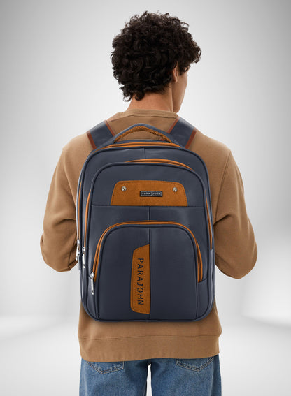 Parajohn PU Leather Backpack – 16” Stylish & Durable Multi-Compartment Laptop Bag (34x14x45 cm)  PARAJOHN UAE