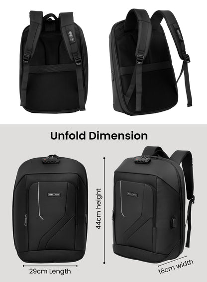 Para John ITRAX 19 inches Laptop Backpack – 30L Capacity, Functional & Durable with Multi-Pocket Organization, Charging Port, Locking System and Hidden Compartment