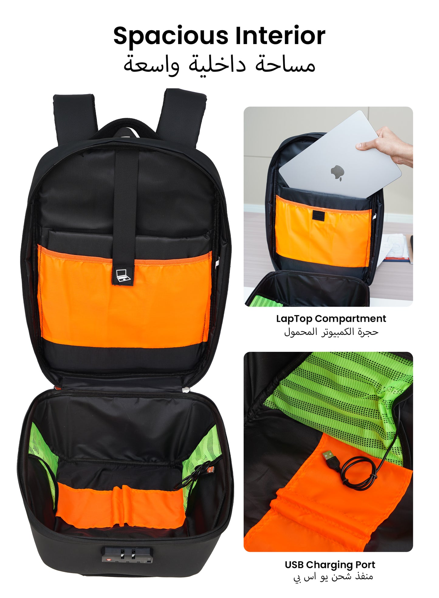 Para John ITRAX 19 inches Laptop Backpack – 30L Capacity, Functional & Durable with Multi-Pocket Organization, Charging Port, Locking System and Hidden Compartment