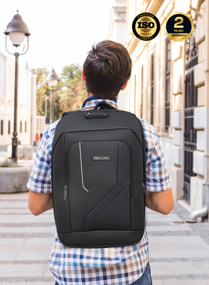 Para John ITRAX 19 inches Laptop Backpack – 30L Capacity, Functional & Durable with Multi-Pocket Organization, Charging Port, Locking System and Hidden Compartment