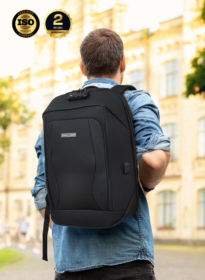 Para John ITRAX 19 inches Laptop Backpack – 30L Capacity, Functional & Durable with Multi-Pocket Organization, Charging Port, Locking System and Hidden Compartment