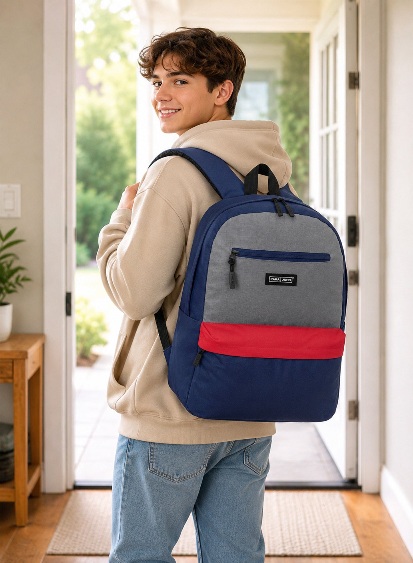Parajohn Roamer 17 Inch Backpack for Men & Women – 26L Lightweight Polyester School & Travel Bag with Multiple Compartments  PARAJOHN UAE